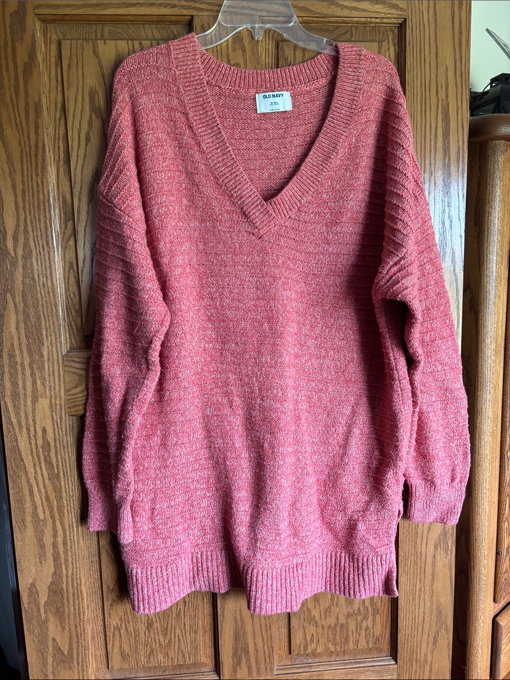 Old Navy Coral V-Neck Pullover Sweater Tall XL